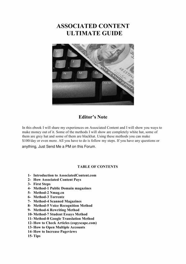 Product picture Make over 100$ with Associated Content